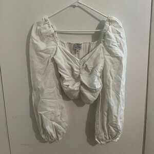 & Other Stories Cropped Ruched Blouse